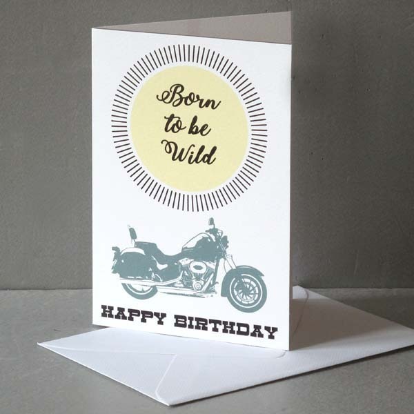 Klappkarte Motorrad Geburtstagskarte "Born to be wild" von ACTEtre