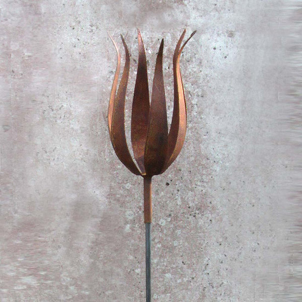 Französische Tulpe auf Stab Edelrost Saremo Metalldesign