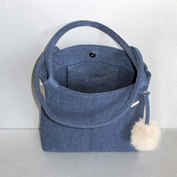 Shopper Bag Marisa Wollfilz indigo blau von MAXX Factory
