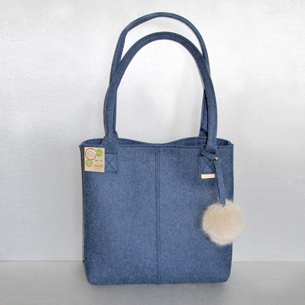 Shopper Bag Marisa Wollfilz indigo blau von MAXX Factory