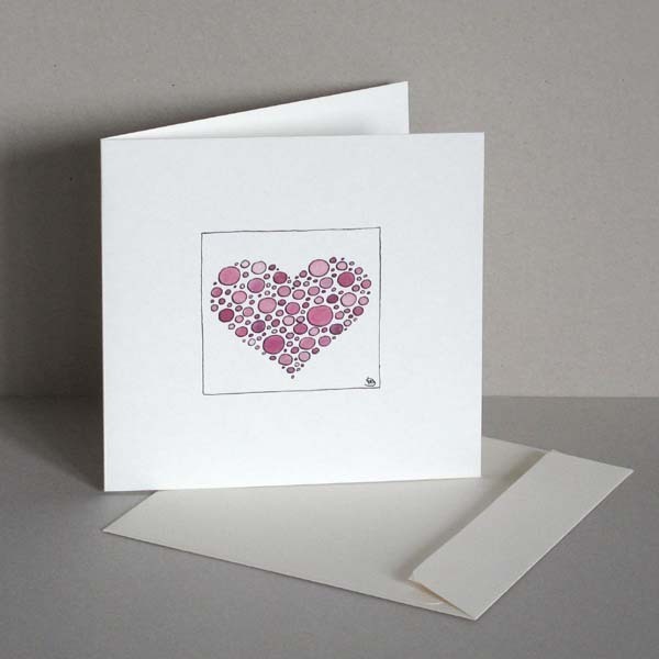 Klappkarte Herz rosa mit Umschlag von Herzenskunst