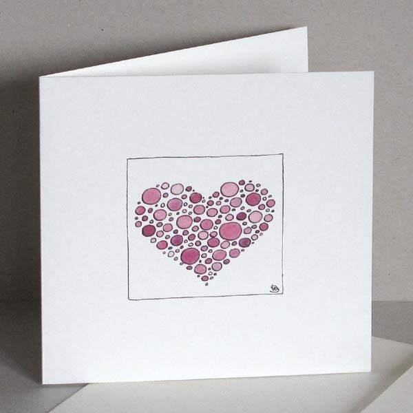 Klappkarte Herz rosa mit Umschlag von Herzenskunst