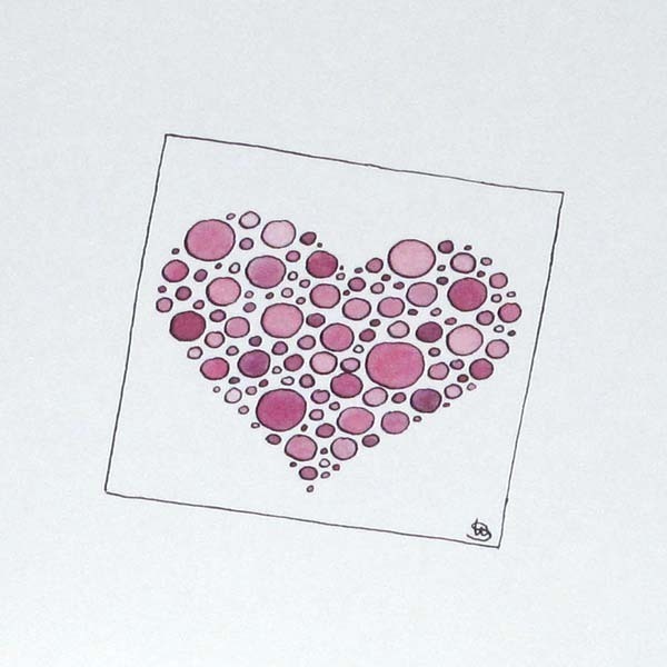 Herzenskunst Herz rosa Klappkarte mit Umschlag
