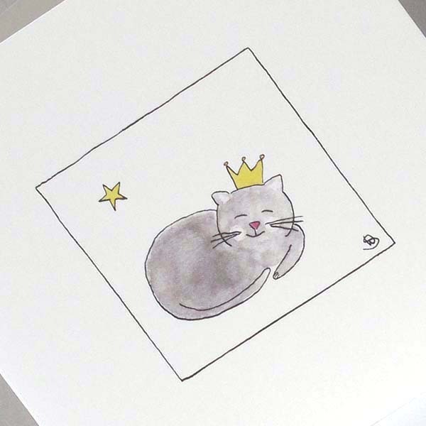 Herzenskunst Katze schlafend Klappkarte mit Umschlag