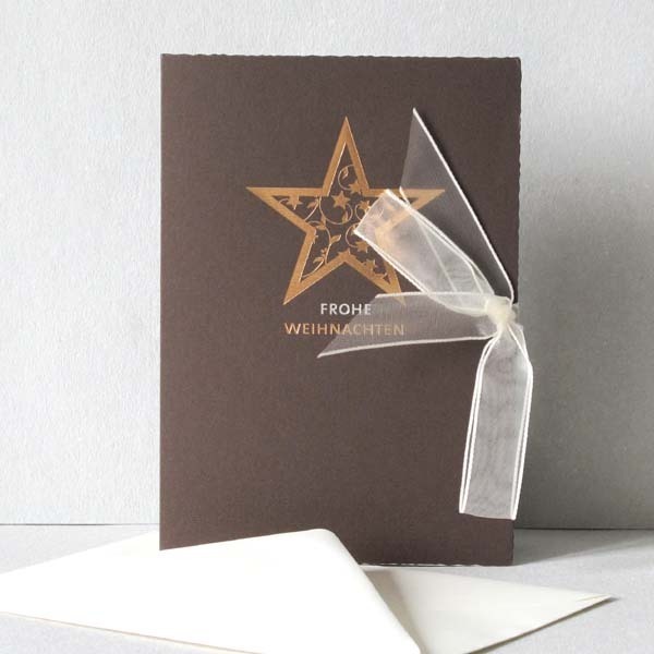 Weihnachtskarte mit Sternenranke im Stern transehe design