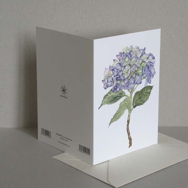 Hortensie blau Faltkarte mit Umschlag von tausendblatt