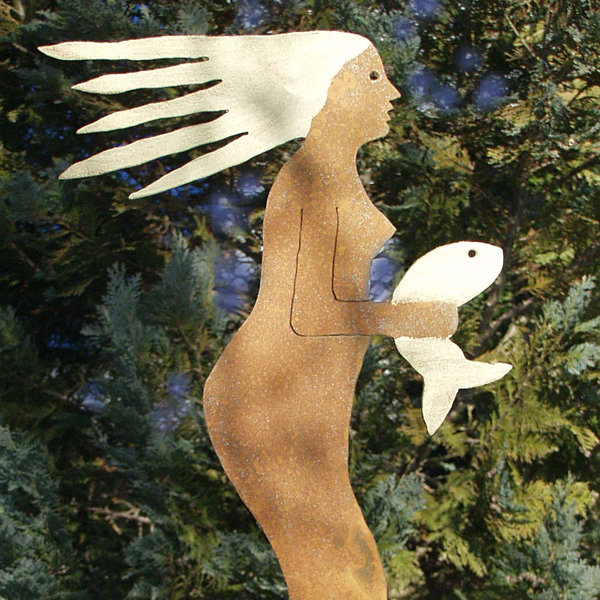 Figur Wasserweibchen Rost-Gartendeko von Susanne Boerner