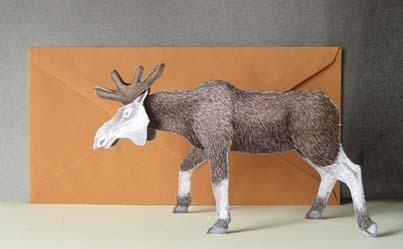 Elch 3-D Tierfaltkarte von Gollnow Paper Creations