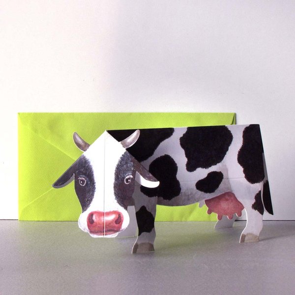 Kuh 3-D Tierfaltkarte von Gollnow Paper Creations