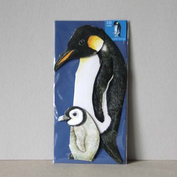 Pinguin mit Küken 3-D Tierfaltkarte von Gollnow Paper Creations