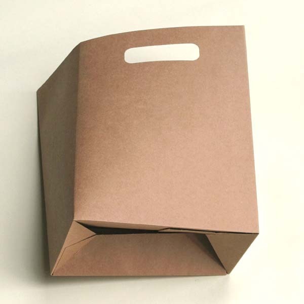 Shopper Box 230 mit Griffloch Papier braun von Fausto