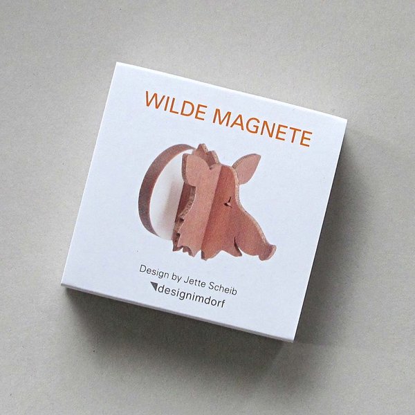 Wildes Magnet Wildschwein aus Holz von designimdorf