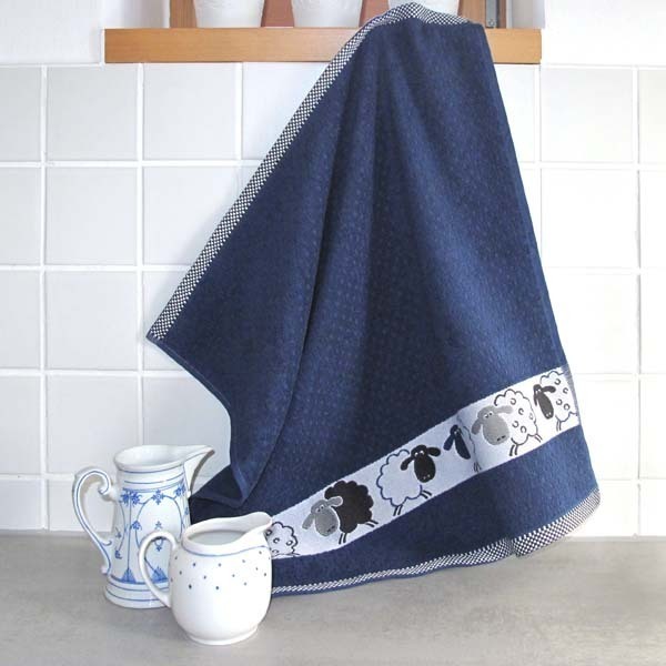 Set Schafe blau Geschirrtuch mit Handtuch von Kracht