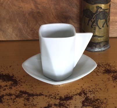 Espressotasse Triangolo weiß Porzellan Design Windaus