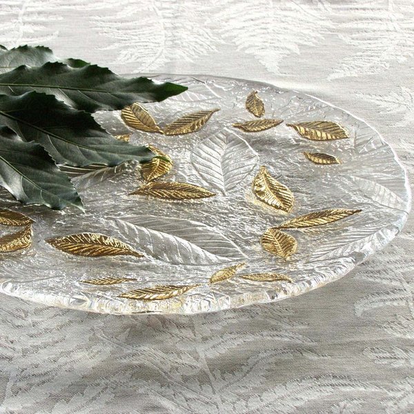 Nature Glasschale mit Golddekor von IVV