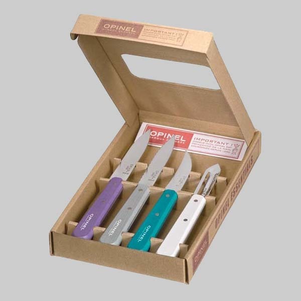 Küchenmesser Essentials lila Set 4-tlg im Geschenkkarton Opinel