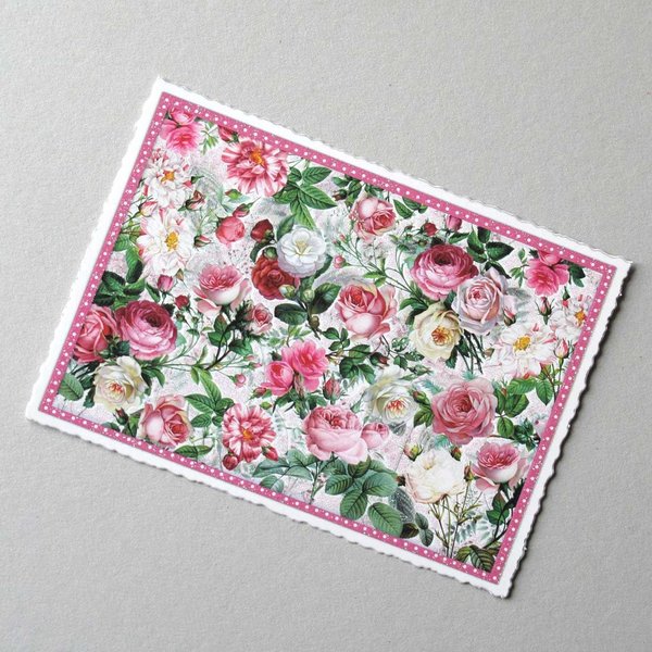 Postkarte Rosen rosa-creme von ACTEtre
