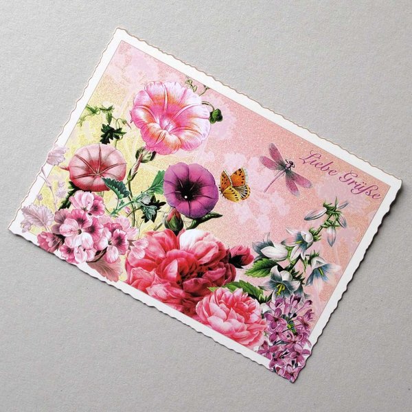 Postkarte Blumen Bouquet rosè von ACTEtre