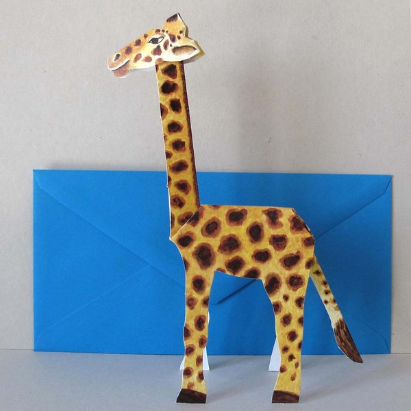 Giraffe 3-D Tierfaltkarte von Gollnow Paper Creations