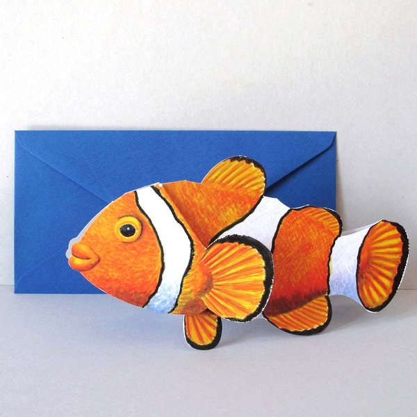 Clownfisch 3-D Tierfaltkarte von Gollnow Paper Creations