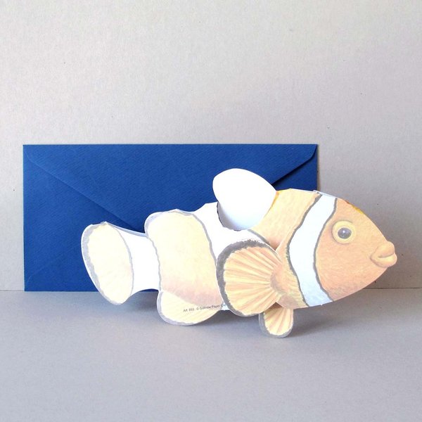 Clownfisch 3-D Tierfaltkarte von Gollnow Paper Creations