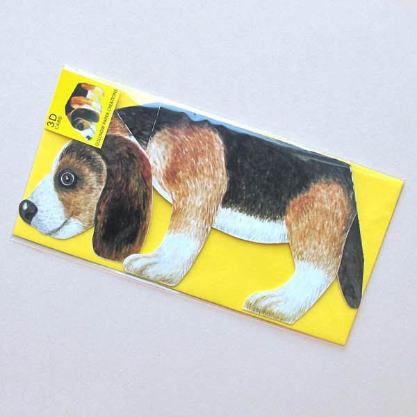 Hund 3-D Tierfaltkarte von Gollnow Paper Creations