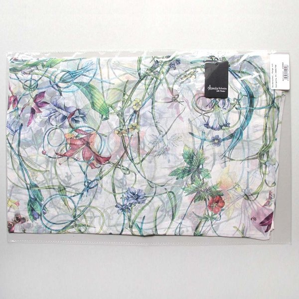 Seiden-Schal natural Blumen-Druck von Alexandra Schmitz