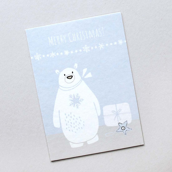 Weihnachts-Karton-Postkarte Eisbär von WORD ARTS