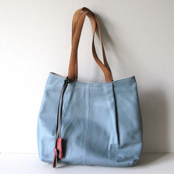 Celine rauchblau-tannengrün Shopper Handtasche von soruka